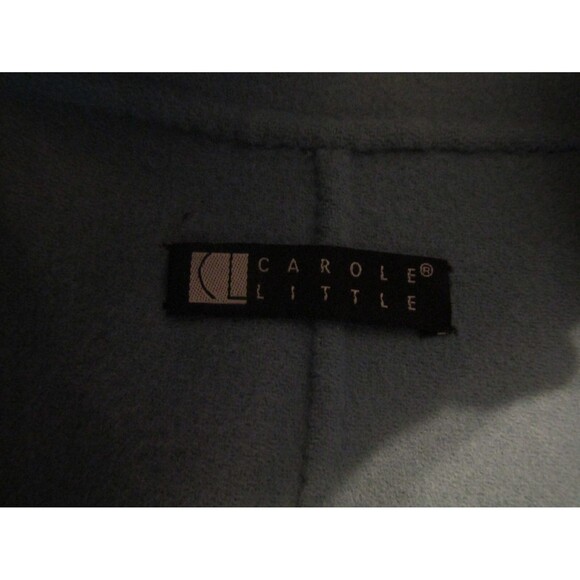 Carole Little Jacket Periwinkle Blue 100% Wool Button Front Pockets Size L - Picture 8 of 9